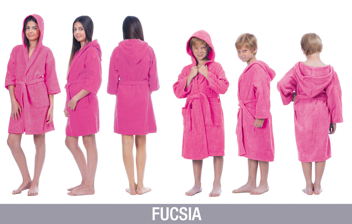 Bata Seclar Niños con capucha Fucsia